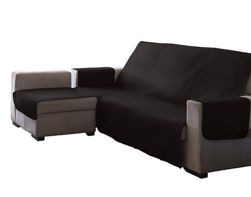 Estoralis | AVA | Moderner Chaiselongue-Bezug | Wende-Steppstoff | Farbe - Braun | Für Chaisse Longue 240 cm linker Arm| Stoffgröße 240 x 255 cm(Breite x Höhe) Schutz für alle Arten von Sofas von Estoralis