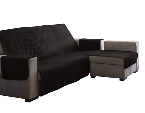 Estoralis | AVA | Moderner Chaiselongue-Bezug | Wende-Steppstoff | Farbe - Braun | Für Chaisse Longue 240 cm rechter Arm| Stoffgröße 240 x 255 cm(Breite x Höhe) Schutz für alle Arten von Sofas von Estoralis