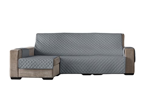 Estoralis | AVA | Moderner Chaiselongue-Bezug | Wende-Steppstoff | Farbe - Grau | Für Chaisse Longue 290 cm linker Arm| Stoffgröße 290 x 255 cm(Breite x Höhe) Schutz für alle Arten von Sofas von Estoralis