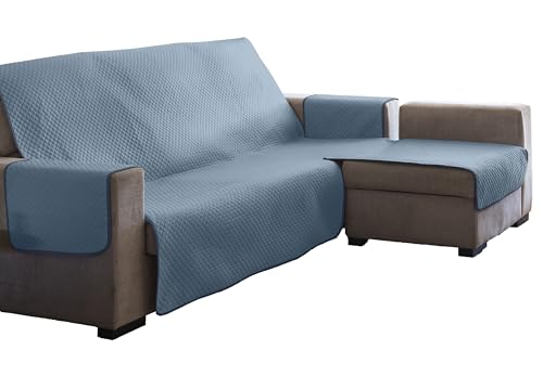 Estoralis | AVA | Moderner Chaiselongue-Bezug | Wende-Steppstoff | Farbe - Himmelblau | Für Chaisse Longue 240 cm rechter Arm| Stoffgröße 240 x 255 cm(Breite x Höhe) Schutz für alle Arten von Sofas von Estoralis