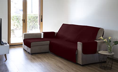 Estoralis | AVA | Moderner Chaiselongue-Bezug | Wende-Steppstoff | Farbe - Rot | Für Chaisse Longue 240 cm linker Arm| Stoffgröße 240 x 255 cm(Breite x Höhe) Schutz für alle Arten von Sofas von Estoralis