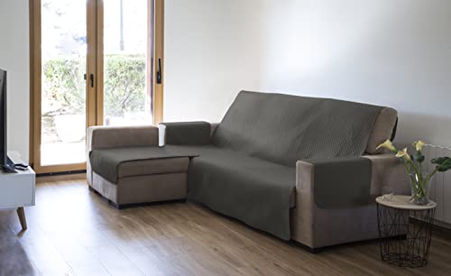 Estoralis | AVA | Moderner Chaiselongue-Bezug | Wende-Steppstoff | Farbe - Stein | Für Chaisse Longue 290 cm linker Arm| Stoffgröße 290 x 255 cm(Breite x Höhe) Schutz für alle Arten von Sofas von Estoralis