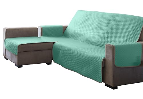 Estoralis | AVA | Moderner Chaiselongue-Bezug | Wende-Steppstoff | Farbe - Türkis | Für Chaisse Longue 240 cm linker Arm| Stoffgröße 240 x 255 cm(Breite x Höhe) Schutz für alle Arten von Sofas von Estoralis