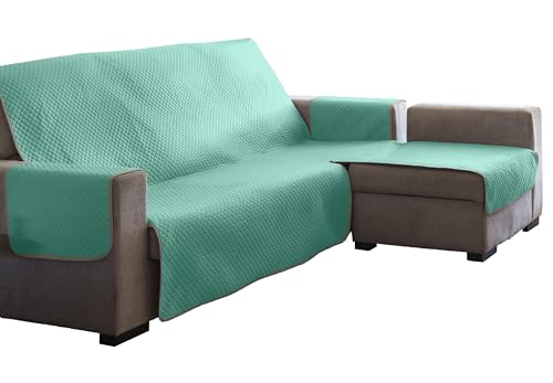 Estoralis | AVA | Moderner Chaiselongue-Bezug | Wende-Steppstoff | Farbe - Türkis | Für Chaisse Longue 240 cm rechter Arm| Stoffgröße 240 x 255 cm(Breite x Höhe) Schutz für alle Arten von Sofas von Estoralis