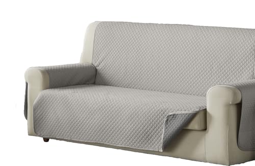 Estoralis | AVA | Sofabezug im modernen Design | Wende-Steppstoff | Farbe - Beige/Taupe | Für 2-Sitzer-Sofa| Stoffgröße 110 x 220 cm(Breite x Höhe) Schutz für alle Arten von Sofas von Estoralis