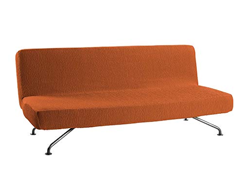 Estoralis | BETA Sofabezug im modernen Design | Elastischer Jacquardstoff | Orange | Für 3-Sitzer-Click-Clac-Sofa von 180 bis 205 cm. | Sofaschutz | Anpassbar an alle Arten von Sesseln von Estoralis