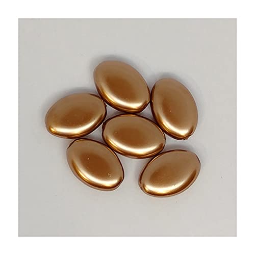 12 stk Pearl Imperiot Glasperlen Bronze, 12 x 9 mm (Pearl Immitaion Glass Beads bronze) von Estrela