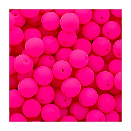 24 stk Neon-tschechische Glasperlen mit UV-Effekt Rosa, 6 mm (Neon Czech glass beads with UV effect pink) von Estrela