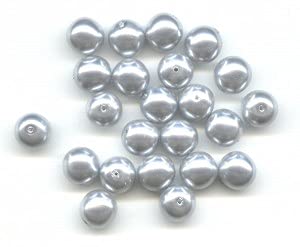 36 stk Nachahmung Perle Bochmishe Glas, hellgrau - 10 mm (Imitation pearl beads/faux pearls, light gray) von Estrela