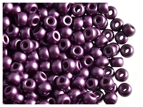 Estrella 50 Stück Pony Bead - Tschechische gepresste Glasperlen in Form Einer Walze 5,5mm mit einem großen Loch, Pastel Bordeaux von Estrella