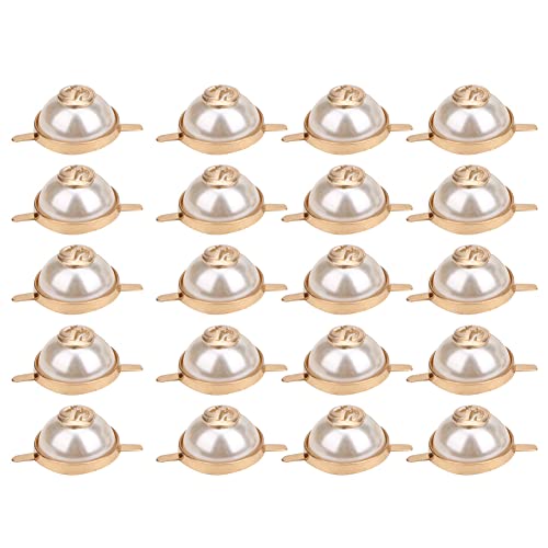 EternalCrafts Perlen-Nieten-Perlen-Clip-Knöpfe, halbrund, für Bastelarbeiten, Dekoration, Zubehör, 20 mm, 20 Stück von EternalCrafts