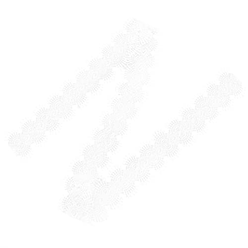 EternalCrafts Spitzenband, Dekoration, weißes Spitzenband mit silbernen Pailletten, 9,1 m x 5 cm, Hochzeitsdekoration von EternalCrafts