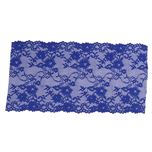 EternalCrafts Spitzenband mit Spitzendesign, 24 cm breit, 9,1 m, blaue Stickerei, DIY-Kleidungsstoff von EternalCrafts