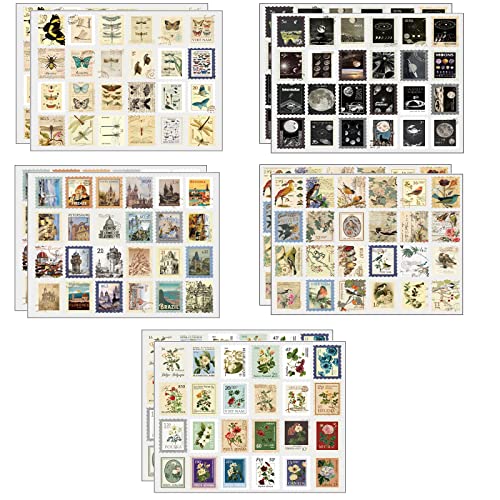 240 Pcs Vintage Aufkleber Stempel, Scrapbook Papier, Vintage Scrapbook Deko Papier, DIY Scrapbooking Dekopapier, für Notizbuch, Kalender, DIY Fotoalbum von Eterspr