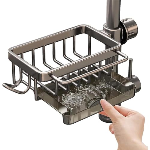 Spülbecken Organizer Edelstahl, Kitchen Sink Organizer Over Faucet, Spülbecken Ablage Spüle Organizer Schwammhalter, Küchenspüle-Wasserhahn-Organizer von Eteslot