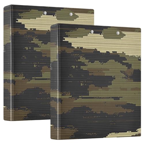 3 Ringbücher 3,8 cm Modern Armeegrün Camouflage mit Klemmbrett 1/2 Stück Schulhefter 200 Blatt 2 Stück von EtherSpher