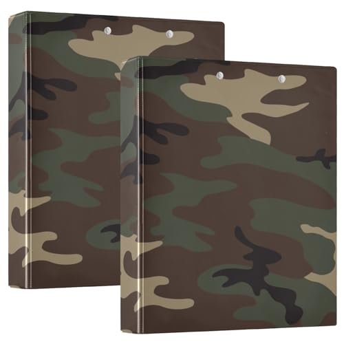 3 Ringhefter 3,8 cm Armee Camouflage mit Klemmbrett 1/2 Pack Schulhefter 200 Blatt 2 Stück von EtherSpher