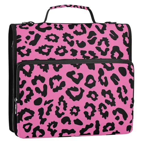 Leopard 3,8 cm Ringordner Organizer mit Schultergurt und Griff, mehrere Taschen, Schulbedarf, Organizer, geeignet für Mittelschule, Gestor de documentos von EtherSpher