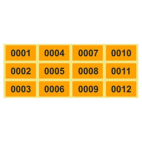 5.000 Etiketten/Aufkleber auf Rolle - LEUCHTORANGE - fortlaufend nummeriert - 28 x 14 mm von simhoa