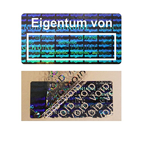 Hologramm VOID Sicherheitsetiketten "Eigentum von" auf Rolle - 30 x 15 mm - 1000 Stück (Weiß) von simhoa