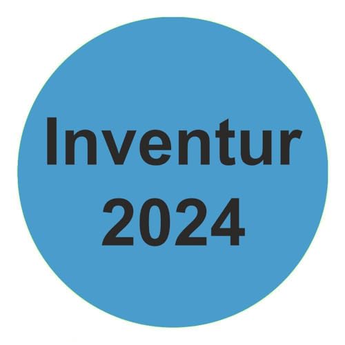 Inventuretiketten, Inventuraufkleber "Inventur 2024" - Durchmesser 50 mm - 1000 Stück - Blau von Etikettenshop-Thon