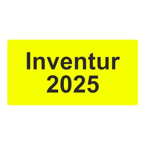 Inventuretiketten, Inventuraufkleber - Inventur 2025-100 x 50 mm - 500 Stück (Leuchtgelb) von Etikettenshop-Thon