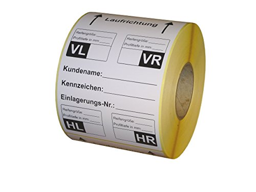 Reifenetiketten für Einlagerung auf Rolle - EXTRA STARK haftend - 100 x 150 mm - 200 Stück - Variante B von simhoa