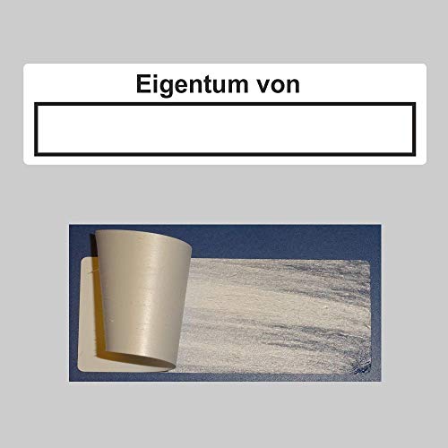 SECURITY WHITE PE - Sicherheitsetiketten "Eigentum von" auf Rolle - 80 x 20 mm - 1000 Stück (Schwarz) von simhoa