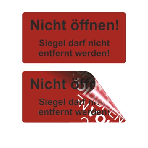 VOID OPEN Siegel - rückstandsfreie Sicherheitsetiketten " Nicht öffnen! Siegel darf nicht entfernt werden!" Rolle - 40 x 20 mm - rot (100) von Etikettenshop-Thon