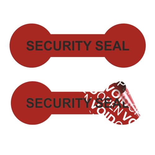 VOID OPEN Siegel - rückstandsfreie Sicherheitsetiketten "SECURITY SEAL" auf Rolle - 60 x 20 mm Knochenform - rot (100) von Etikettenshop-Thon