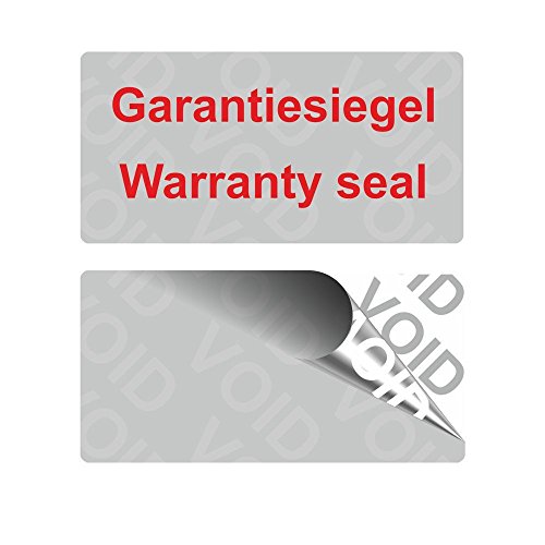 VOID Sicherheitsetiketten "Garantiesiegel Warranty seal" auf Rolle - 40 x 20 mm - 1000 Stück - silber von Etikettenshop Thon