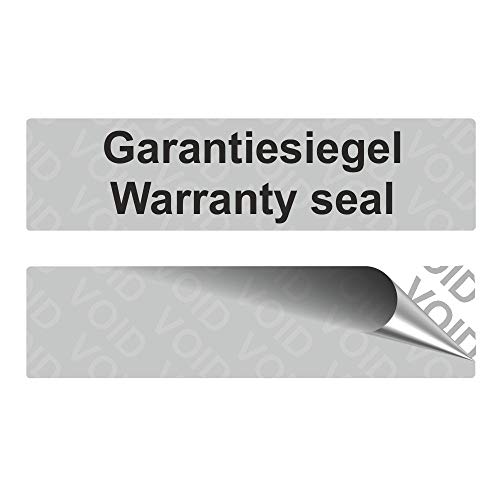 VOID Sicherheitsetiketten "Garantiesiegel Warranty seal" auf Rolle - 80 x 20 mm - Schwarz (1000) von simhoa