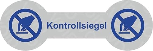 VOID Sicherheitsetiketten "Kontrollsiegel mit Logo" auf Rolle - 60 x 20 mm (Blau - 100 Stück) von simhoa