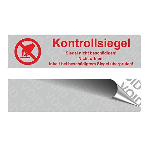 VOID Sicherheitsetiketten "Kontrollsiegel mit Logo" auf Rolle - 80 x 20 mm - Rot (100) von simhoa