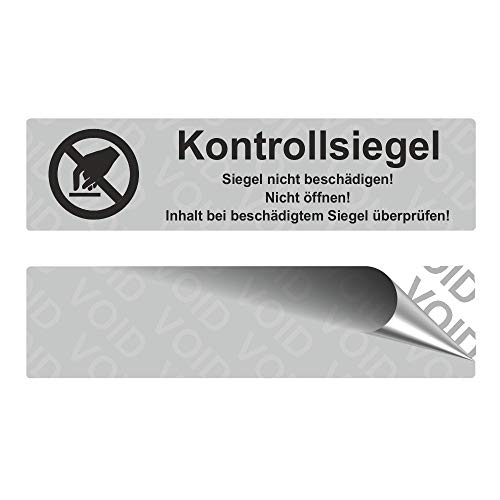 VOID Sicherheitsetiketten "Kontrollsiegel mit Logo" auf Rolle - 80 x 20 mm - Schwarz (100) von simhoa