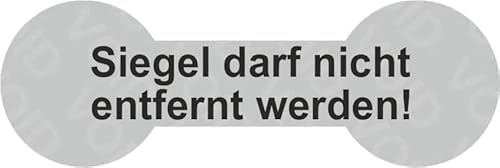 VOID Sicherheitsetiketten "Siegel darf nicht entfernt werden!" auf Rolle - 60 x 20 mm (Schwarz - 100 Stück) von Etikettenshop Thon