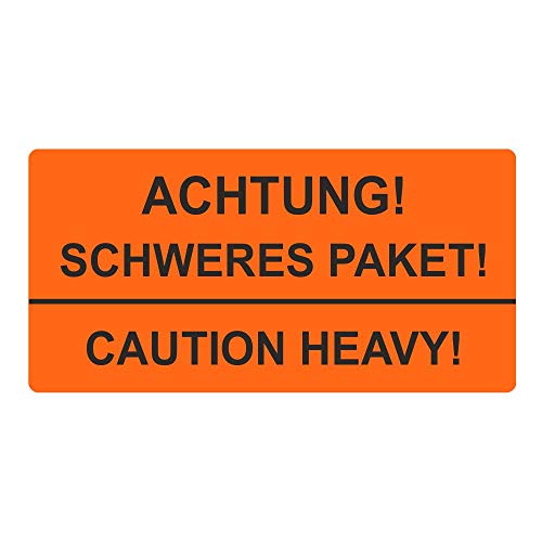 Warnetiketten/Versandaufkleber "Achtung! Schweres Paket! Caution heavy!" auf Rolle - 100 x 50 mm - 500 Stück von simhoa