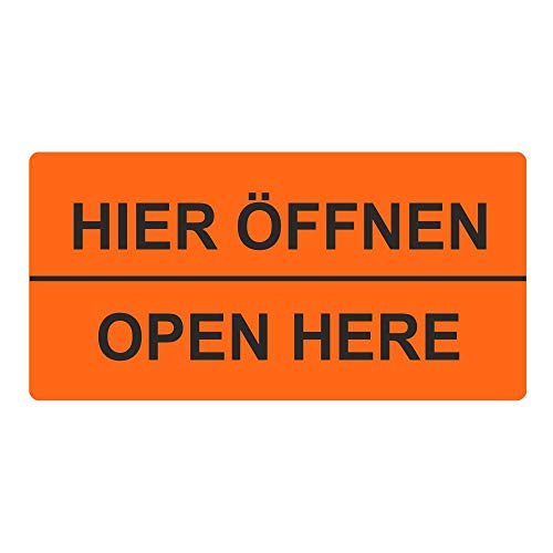 Warnetiketten/Versandaufkleber "HIER ÖFFNEN OPEN HERE" auf Rolle - 100 x 50 mm - 500 Stück von simhoa