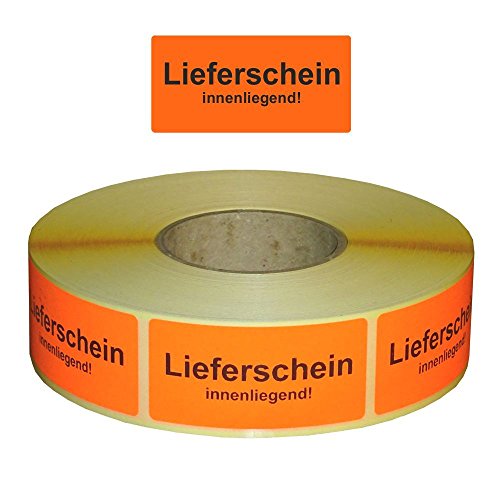 Warnetiketten/Versandetiketten "Lieferschein innenliegend" auf Rolle - 30 x 62 mm - 1.000 Stück von simhoa