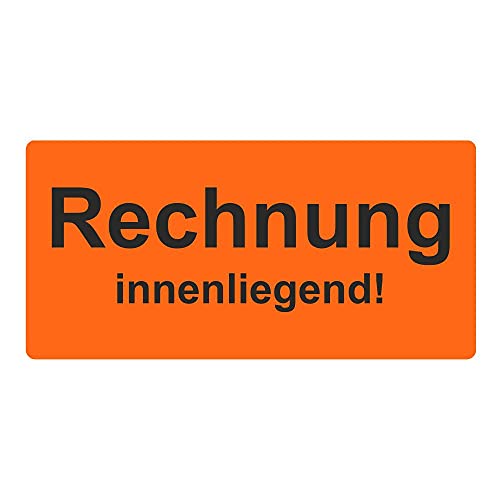 Warnetiketten/Versandetiketten "Rechnung innenliegend" auf Rolle - 30 x 62 mm - 1.000 Stück von simhoa