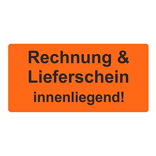 Warnetiketten/Versandetiketten "Rechnung & Lieferschein innenliegend" auf Rolle - 30 x 62 mm - 1.000 Stück von simhoa