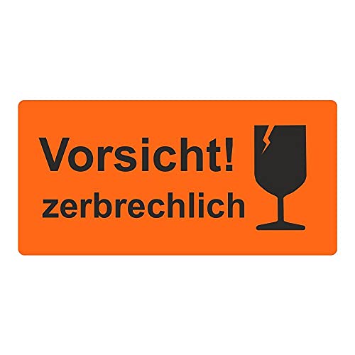 Warnetiketten/Versandetiketten "Vorsicht zerbrechlich" auf Rolle - 30 x 62 mm - 1.000 Stück von simhoa