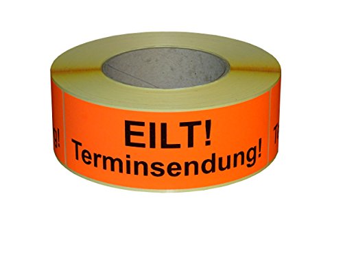 Warnetiketten / Versandetiketten "EILT! Terminsendung " auf Rolle - 50 x 150 mm - 500 Stück von Etikettenshop Thon