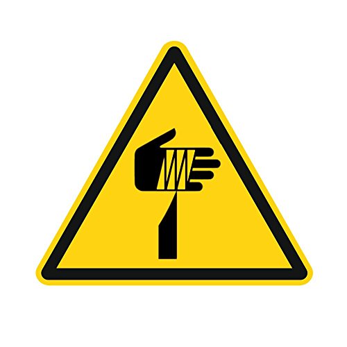 Warnzeichen W022 - Warnung vor spitzem Gegenstand - Aufkleber aus Folie - 50 mm - 250 Stück von Etikettenshop Thon