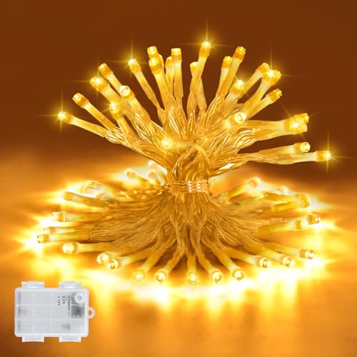 Etopgo Lichterkette Batterie,3M 30LED Lichterketten Außen mit 6h timer,IP65 Wasserdicht Lichterkette Batterie Warmweiß für Innen außen Weihnachtsdekorationen,Party,Garten von Etopgo