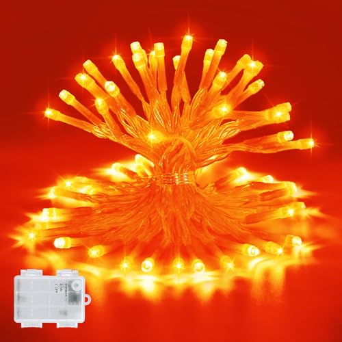 Etopgo Orange Halloween Lichterkette, 3M 30LED Herbst Lichterkette Batterie mit Timer, IP65 Wasserdicht herbst dekoration für Innen Außen, Halloween, Party, Garten von Etopgo