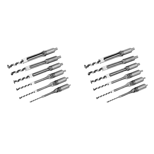 12-teiliges Hochwertiges Quadratisches Lochsägen-Bohrer-Set aus Stahl, HRC 48–50, Verschiedene Größen, 4–16 Mm, Holzbearbeitungs-Stemmmeißel von Eujgoov