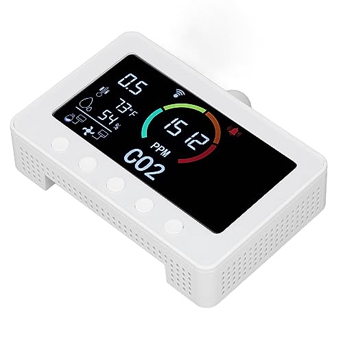 Intelligenter CO2-Detektor, Kohlendioxid-Controller, 2-Kanal-CO2-Monitor mit Relais-Steckdose, WiFi-Funktion, Großes LCD-Display für APP (EU-Stecker) von Eujgoov