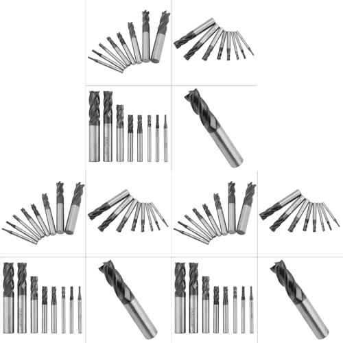 Premium 8-teiliges 2–12 Mm 4-schneidiges Hartmetall-Schaftfräser-Set, Wolframstahl-Fräser-Werkzeug-Set für Präzisionsprojekte von Eujgoov