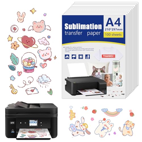 30 Stk Bedruckbare Klebefolie Transparent, A4 Selbstklebende Folien, Sticker Papier Zum Bedrucken, Bedruckbare Klebefolie Transparent, Aufkleber Selbst Gestalten, Für Tintenstrahldrucker Laserdrucker von Euleryoo